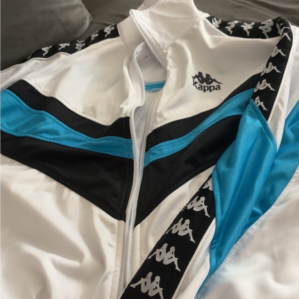 Kappa White and Teal Sports Jacket